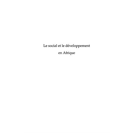 Social et le développement enAfrique Le