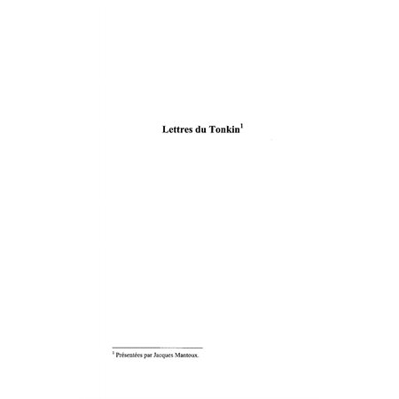 LETTRES DU TONKIN 1884-188