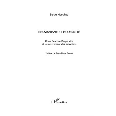 Messianisme et modernité - dona béatrice kimpa vita et le mo