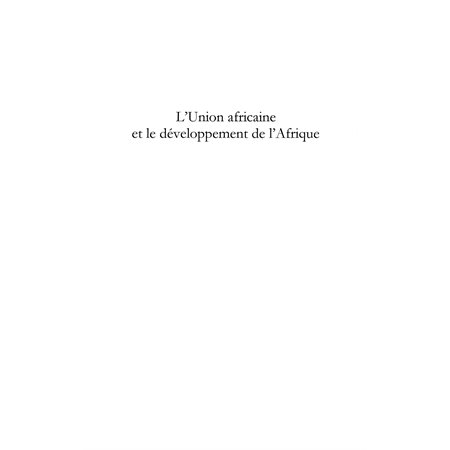 L'union africaine et le développement de l'afrique