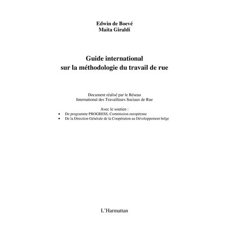 Guide international sur la méthodologie du travail de rue