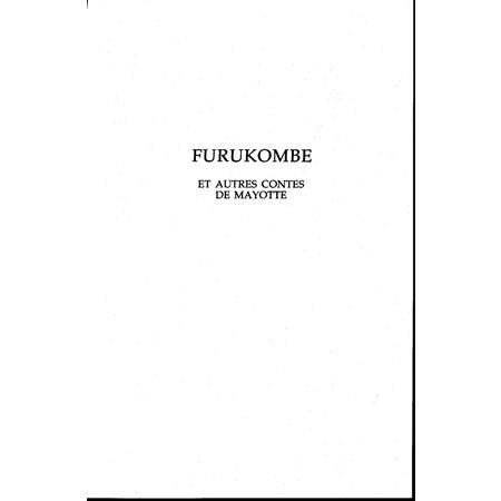 Furukombe et autres contes demayotte