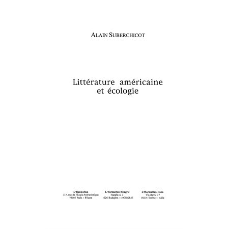 Littérature américaine et écologie