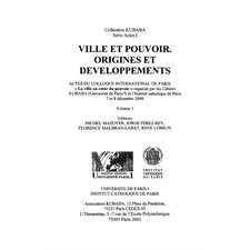 VILLE ET POUVOIR : ORIGINES ETDÉVELOPPEMENT