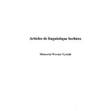 Articles de linguistique berbère