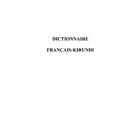 Dictionnaire français-kirundi