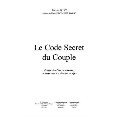 Code secret du couple: passer du on au nous