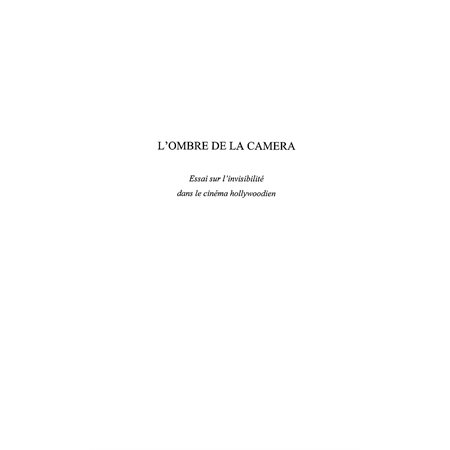 L'OMBRE DE LA CAMÉRA