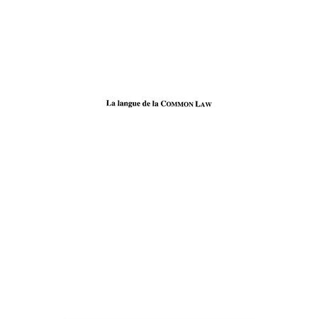 Langue de la common law