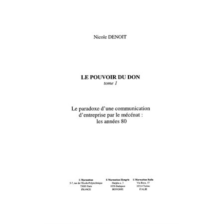 Pouvoir du don t. 1