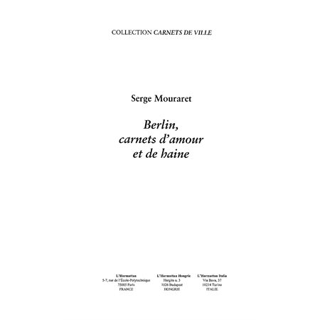 Berlin carnets d'amour et de haine