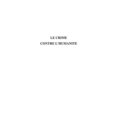 Crime contre l'humanité