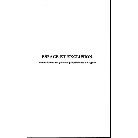 Espace et exclusion