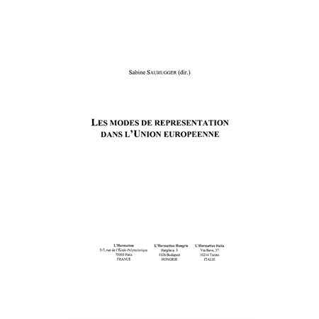 Modes de représentation dans  l'union européenne