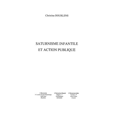 Saturnisme infantile et actionpublique