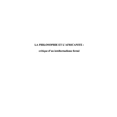 Philosophie et l'africanité critique d'u