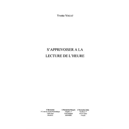 S'apprivoiser à la lecture del'heure