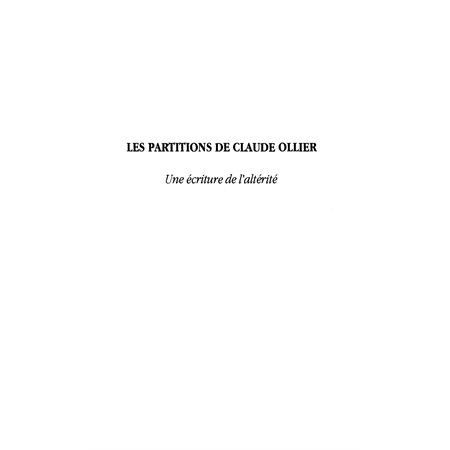 Les partitions de Claude Ollier