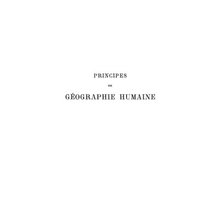 Principes de géographie humaine