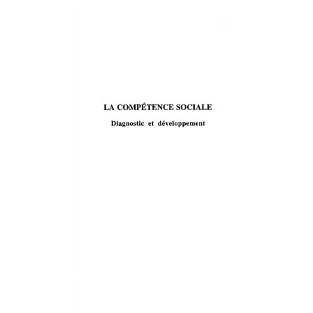 Compétence sociale:  diagnostic et dével