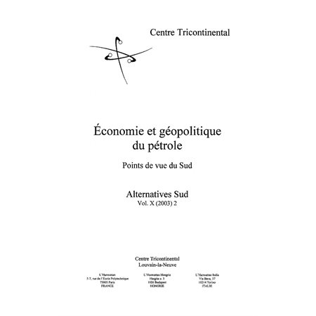 Economie et géopolitique du pétrole