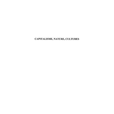 Capitalisme nature cultures