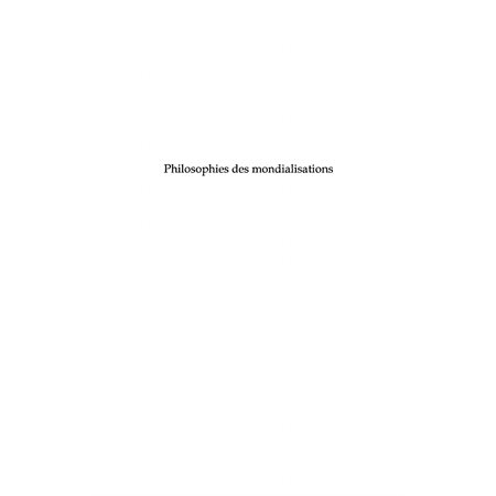 Philosophies des mondialisations