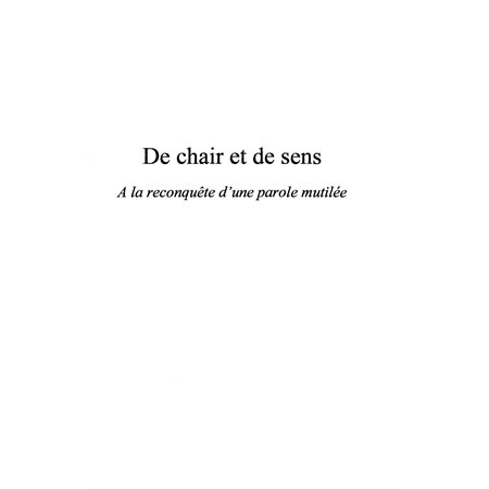 DE CHAIR ET DE SENS