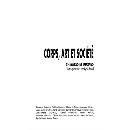 Corps, art et société