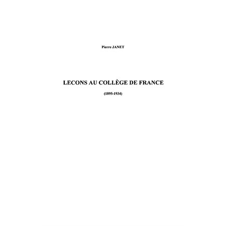 Leçons au Collège de France