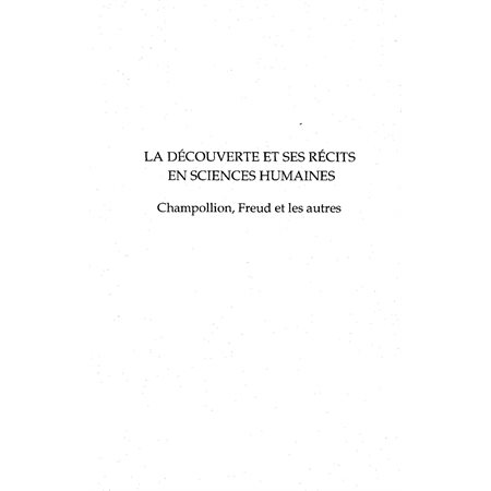 La Découverte et ses Récits enSciences Humaines