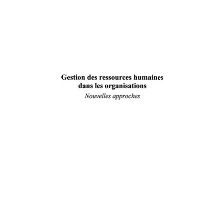 Gestion des ressources humaines dans les