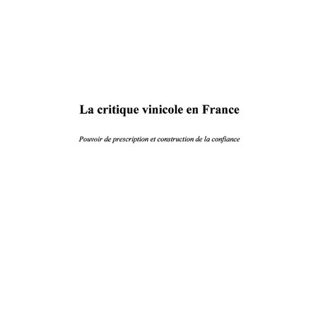La critique vinicole en France