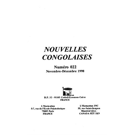 Nouvelles congolaises no. 22