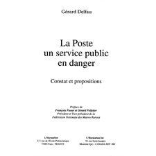 LA POSTE UN SERVICE PUBLIC EN DANGER