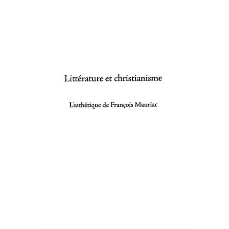 Littérature et christianisme