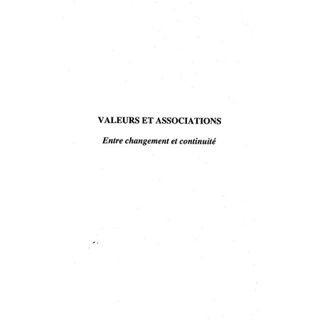 VALEURS ET ASSOCIATIONS