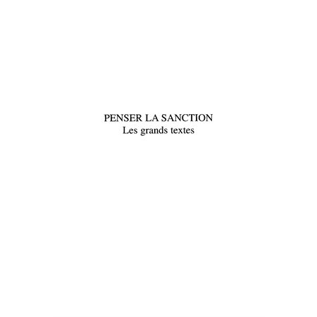 PENSER LA SANCTION