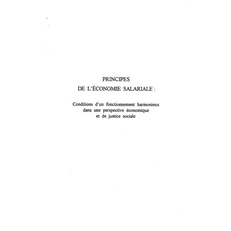 Principes de l'économie salariale