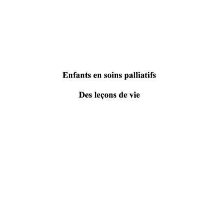 Enfants en soins palliatifs