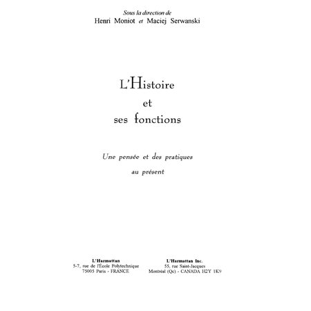 L'HISTOIRE ET SES FONCTIONS