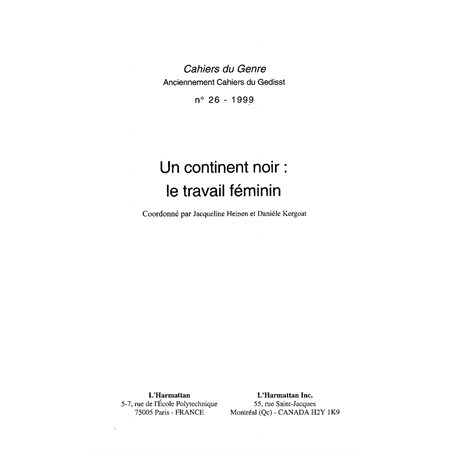 CONTINENT (UN) NOIR : LE TRAVAIL FEMININ