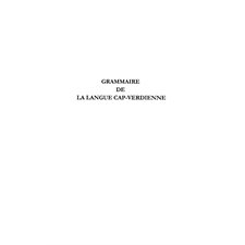 GRAMMAIRE DE LA LANGUE CAP-VERDIENNE