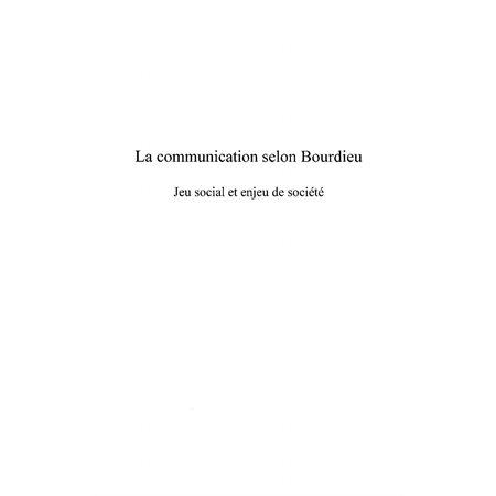 La communication selon Bourdieu