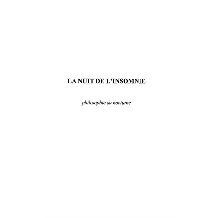 La nuit de l'insomnie