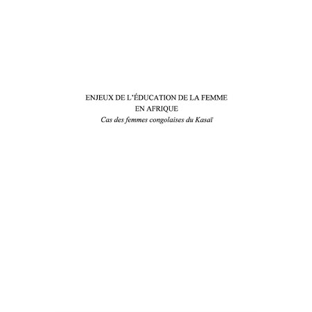 Enjeux de l'éducation de la femme en Afrique