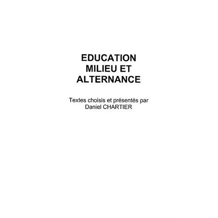 Education milieu et alternance