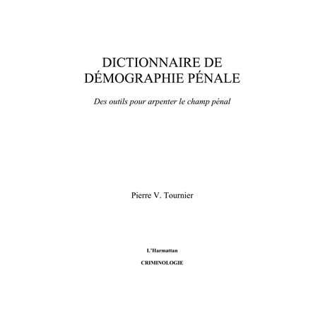 Dictionnaire de démographie pénale