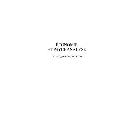 Economie et psychanalyse