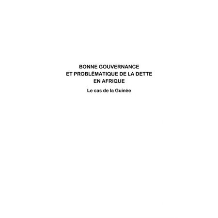 Bonne gouvernance et problématique de la dette en Afrique